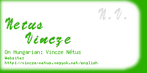 netus vincze business card